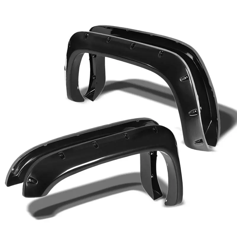 Black Abs Pocket-Riveted Style Wheel Fender Flares Guard For 94-02 Ram 2500 3500 1