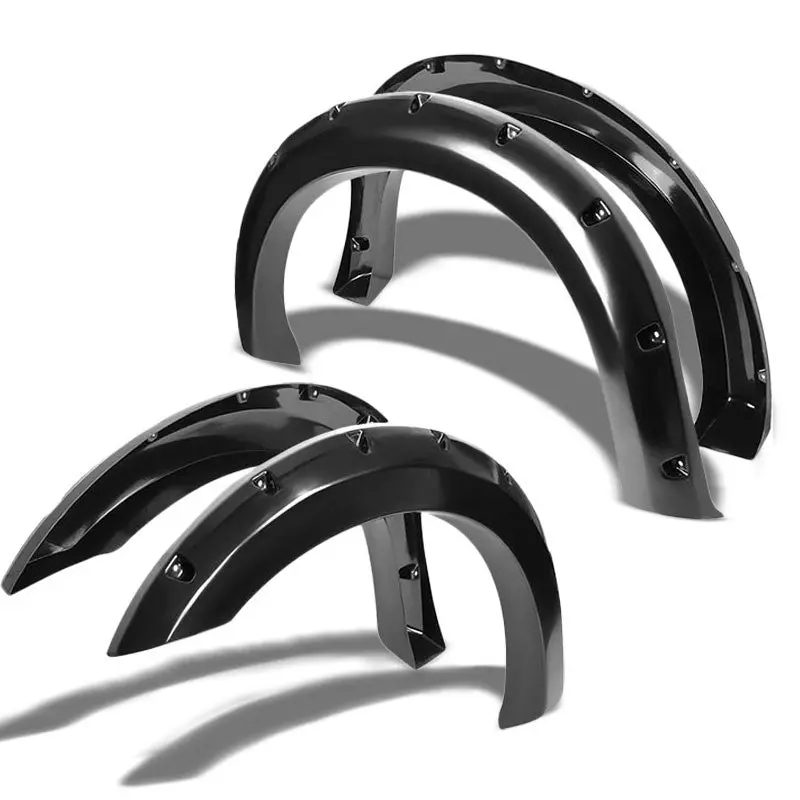 Black Abs Pocket-Riveted Wheel Fender Flares For 99-07 Ford F-250/F-350/F-450 1