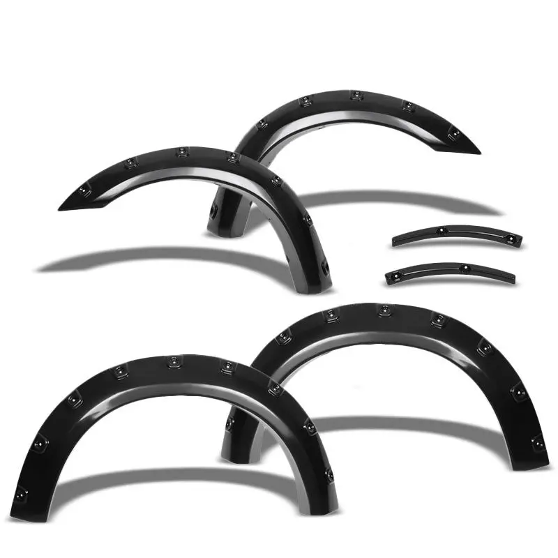 Glossy Black Abs Pocket-Riveted Wheel Fender Flares Guard For 93-11 Ford Ranger 1
