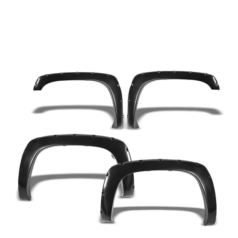 Texture Black Abs Rivet Wheel Fender Flares For 02-07 Silverado 1500 68"-96" Bed 1