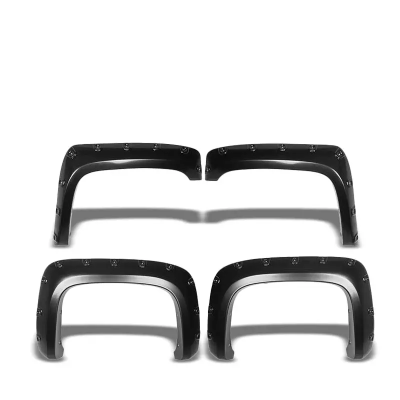 Texture Black Abs Rivet Wheel Fender Flares For 07-13 Silverado 2500 6.5'/8' Bed 1