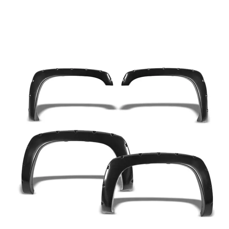 G.Black Pocket-Rivet Wheel Fender Flares For 99-02 Silverado 1500 68.4"-96" Bed 1