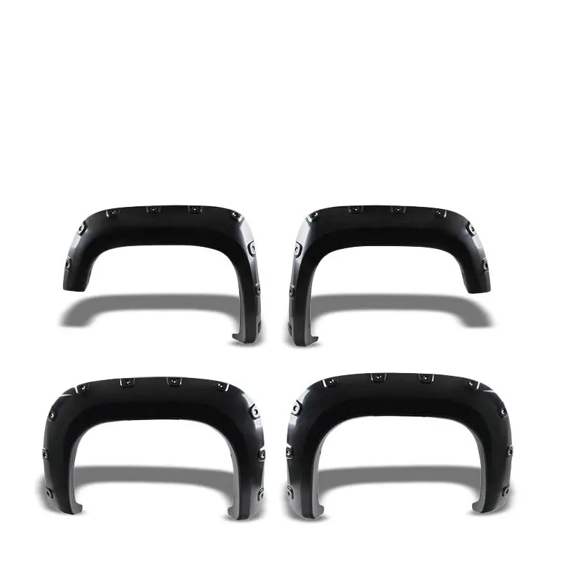 Glossy Blackpocket-Rivet Wheel Fender Flares For 07-13 Sierra 1500 78"/96" Bed 1