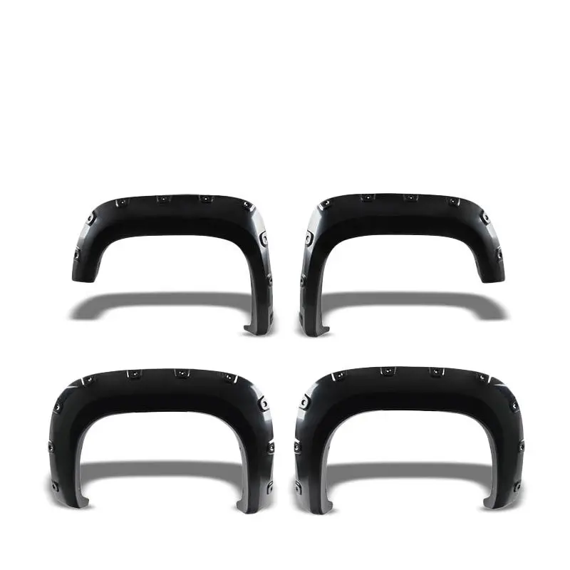 Glossy Blackpocket-Rivet Wheel Fender Flares For 11-13 Sierra 2500Hd 78"/96" Bed 1