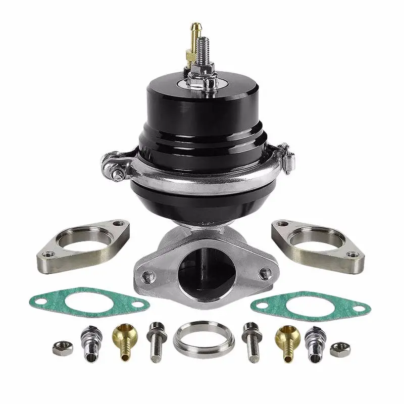 Universal T5 Black 38Mm Jdm Turbo Manifold Exhaust Boost Wastegate+8 Psi Spring 1