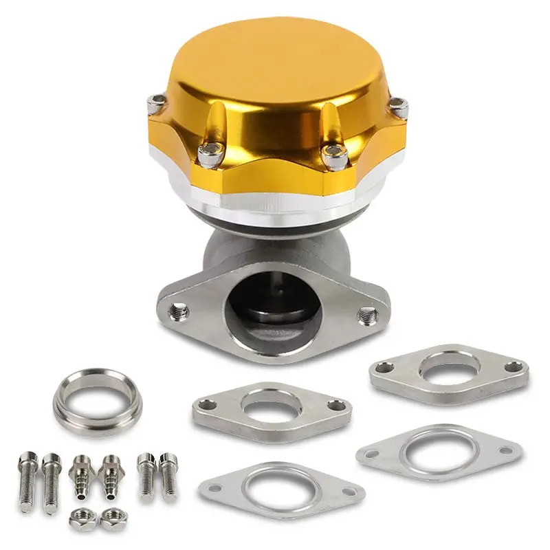Universal T3 Gold 38Mm Turbo Manifold Boost Wastegate+Dump Valve+7/13 Psi Spring 1