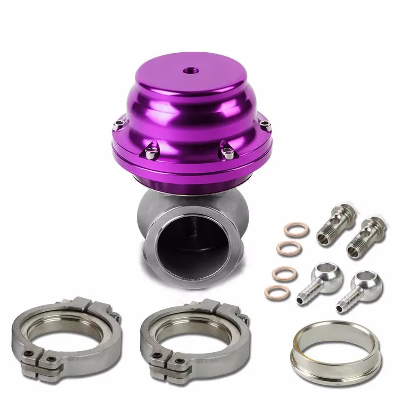 Purple 44Mm 14 Psi V-Band Turbo Boost Exhaust Manifold External Wastegate+Dump Pipe Valve+Ring 1