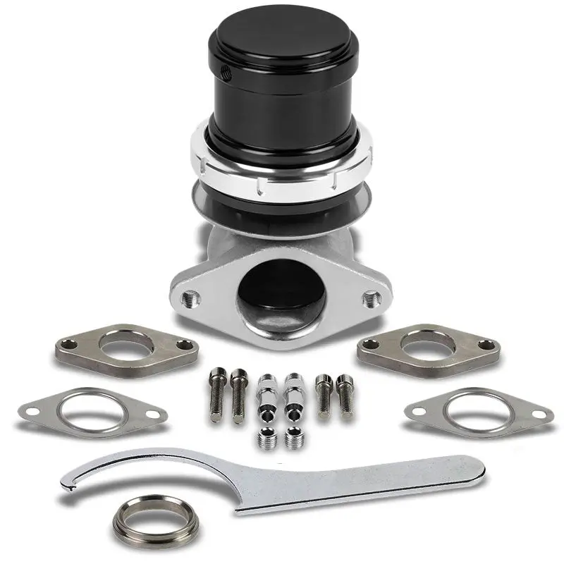 Black Turbo Charger 38Mm 2-Bolt 14Psi Turbo External Wastegate Kit+Spring T33 1