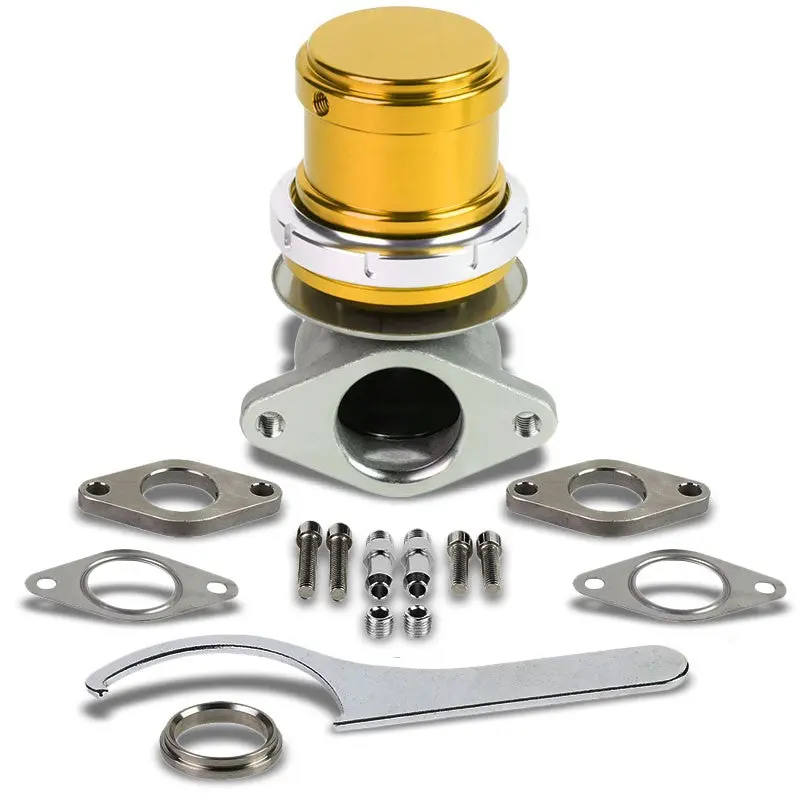Gold Turbo Charger 38Mm 2-Bolt 14Psi Turbo External Wastegate Kit+Spring T33 1
