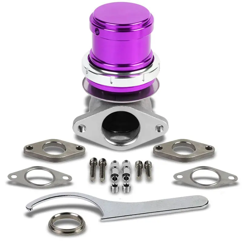 Purple Turbo Charger 38Mm 2-Bolt 14Psi Turbo External Wastegate Kit+Spring T33 1