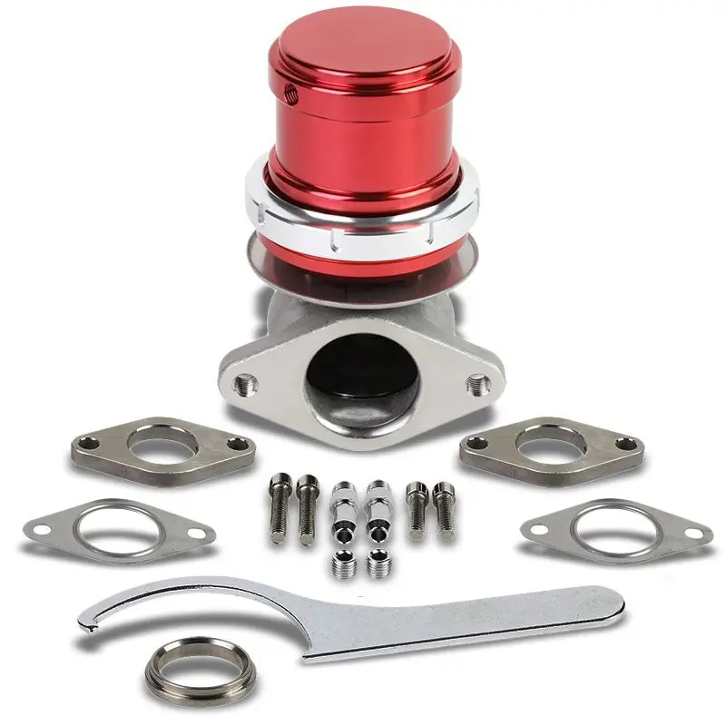 Red Turbo Charger 38Mm 2-Bolt 14Psi Turbo External Wastegate Kit+Spring T33 1
