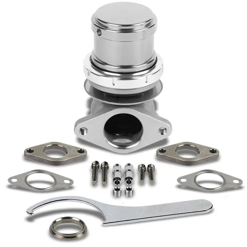 Silver Universal Turbo Charger 38Mm 2-Bolt 14Psi Turbo Wastegate Kit+Spring T33 1