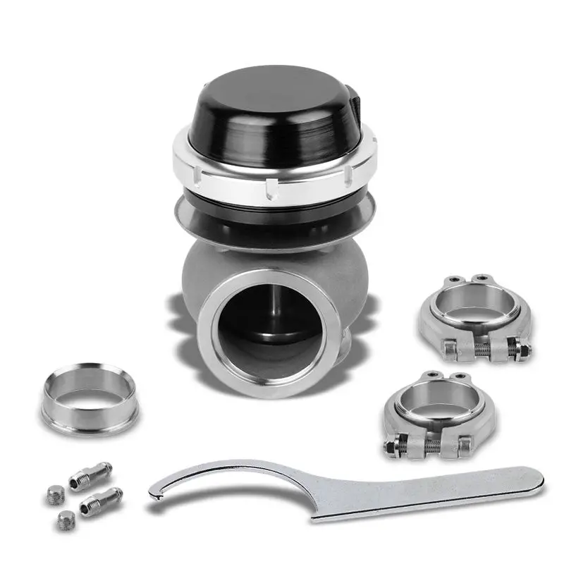 Universal Black Turbocharger 40Mm 14Psi Vband Clamp 4" External Wastegate+Spring 1