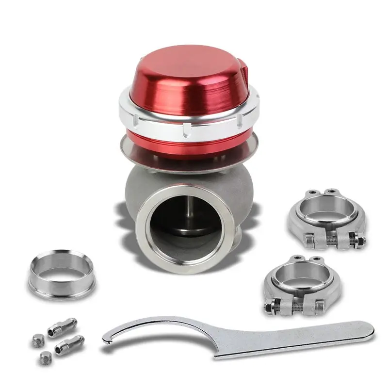 Universal Red 40Mm 14Psi V-Band Clamp-On Turbo External Wastegate+Spring T11 1
