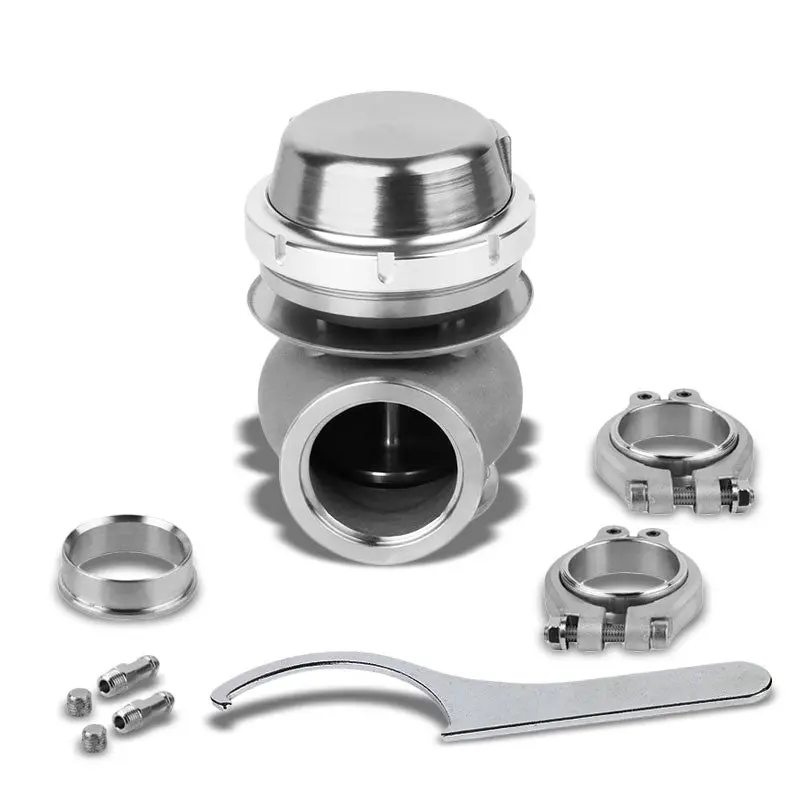 Universal Silver Turbocharger 40Mm 14Psi V-Band External Wastegate+Spring T11 1