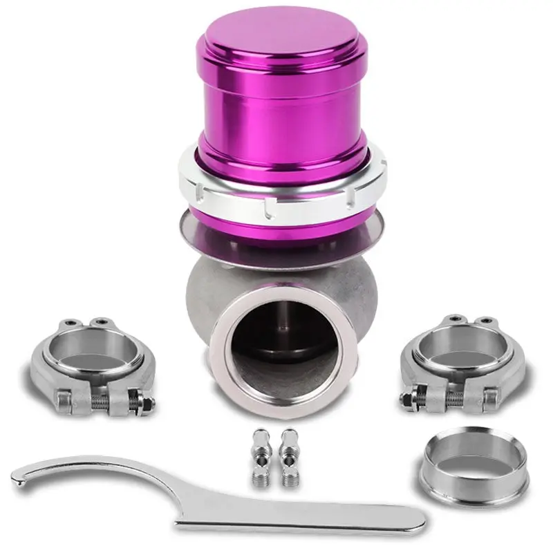 Purple Universal 40Mm 14Psi V-Band Clamp-On Turbo External Wastegate+Spring T22 1