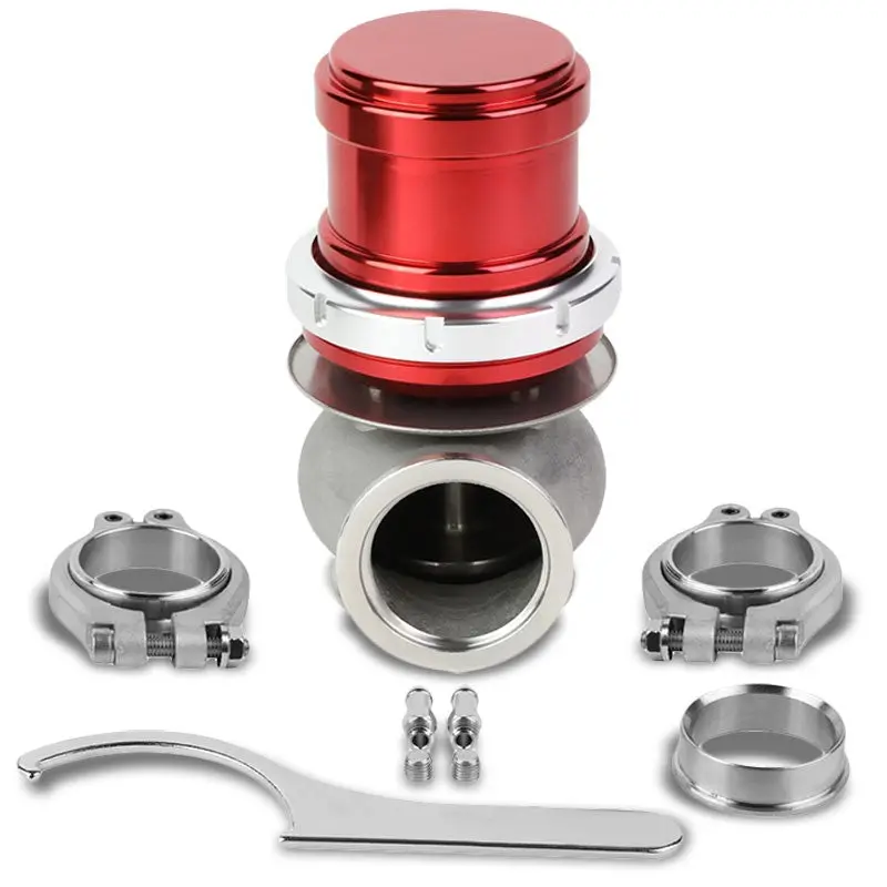 Red Universal 40Mm 14Psi V-Band Clamp-On Turbo External Wastegate+Spring T22 1