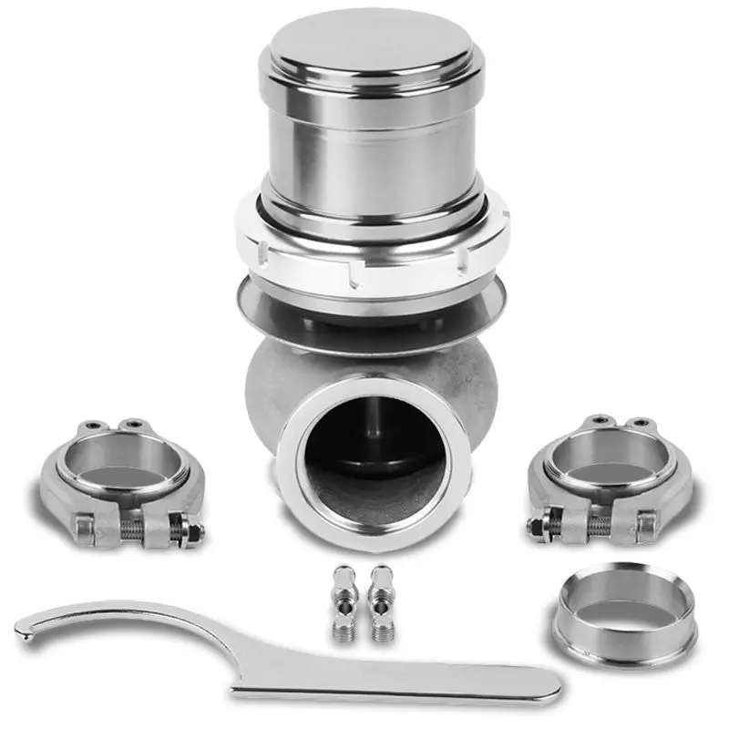 Silver Universal 40Mm 14Psi V-Band Clamp-On Turbo External Wastegate+Spring T22 1
