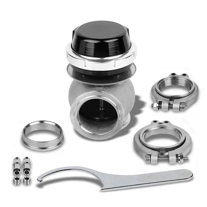 Black Turbocharger 44Mm 14Psi V-Band Clampon External Wastegate+Spring T11 1