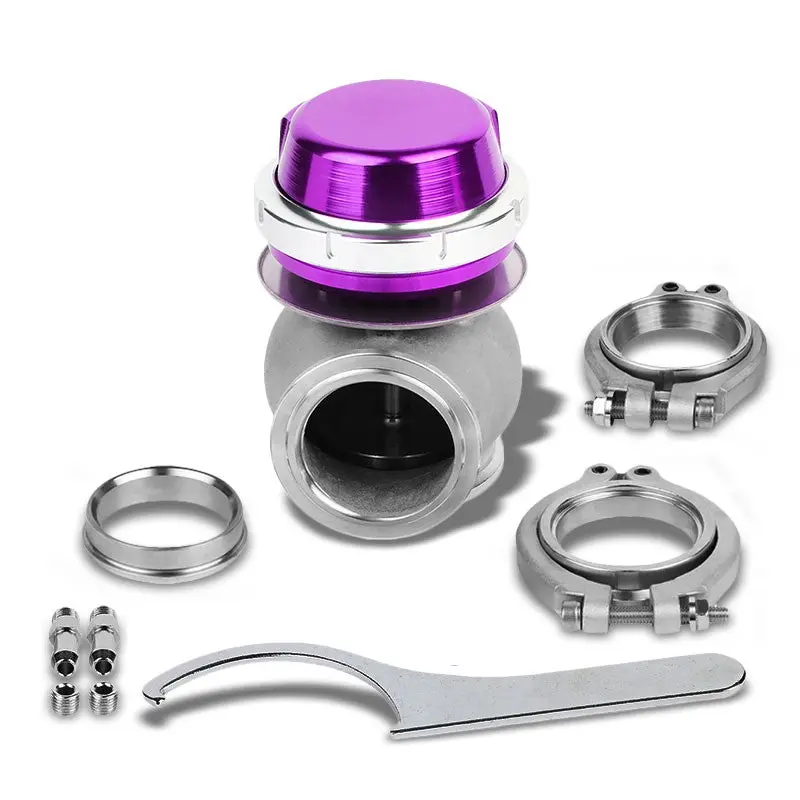 Universal Purple Turbocharger 44Mm 14Psi V-Band Clamp External Wastegate+Spring 1