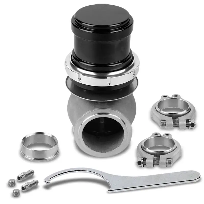 Black 44Mm 14Psi V-Band Clamp-On Turbo 5.25"H External Wastegate Kit+Spring T22 1