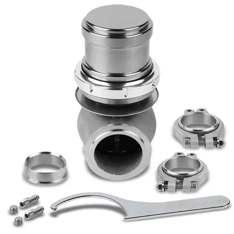 Silver 44Mm 14Psi V-Band Clamp-On Turbo 5.25"H External Wastegate Kit+Spring T22 1
