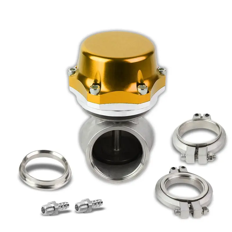 Universal Gold 50Mm 14Psi V-Band Turbocharger 5.25"H External Wastegate+Spring 1