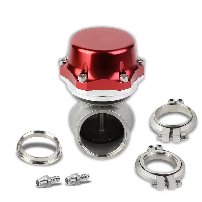 Universal Red 50Mm 14Psi V-Band Turbocharger 5.25"H External Wastegate+Spring 1