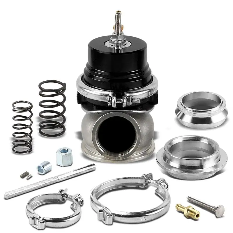 Black 60Mm 5/12/14 Psi V-Band Turbocharger 6.50"H External Wastegate+Spring T11 1