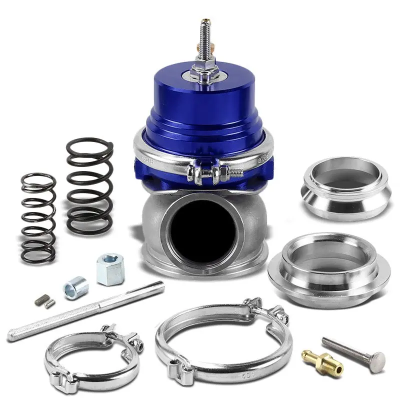 Blue 60Mm 5/12/14 Psi V-Band Turbocharger 6.50"H External Wastegate+Spring T11 1