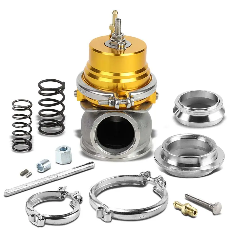 Gold 60Mm 5/12/14 Psi V-Band Turbocharger 6.50"H External Wastegate+Spring T11 1