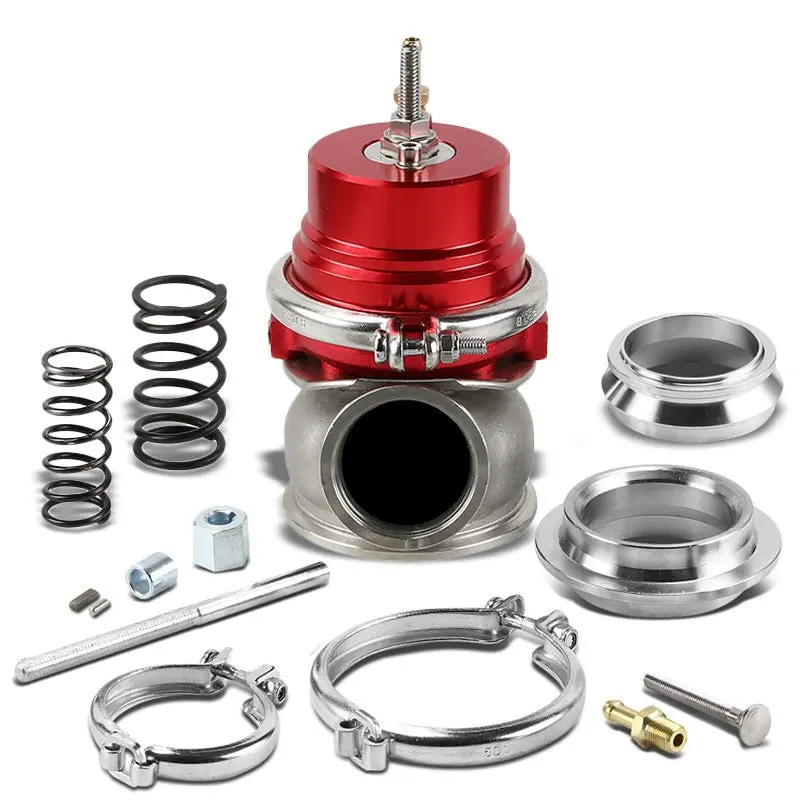 Red 60Mm 5/12/14 Psi V-Band Turbocharger 6.50"H External Wastegate+Spring T11 1