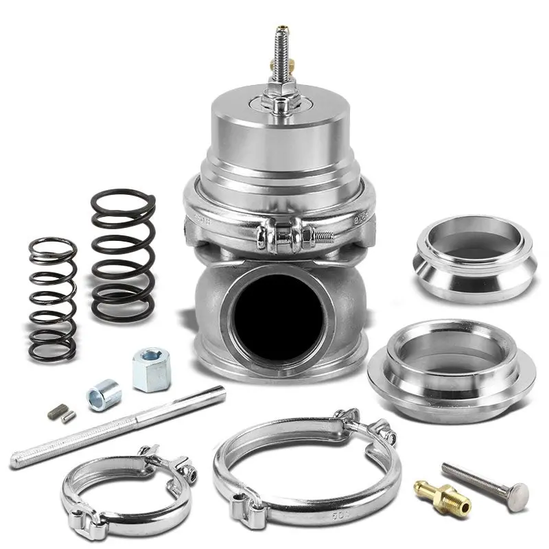 Silver 60Mm 5/12/14 Psi V-Band Turbocharger 6.50"H External Wastegate+Spring T11 1