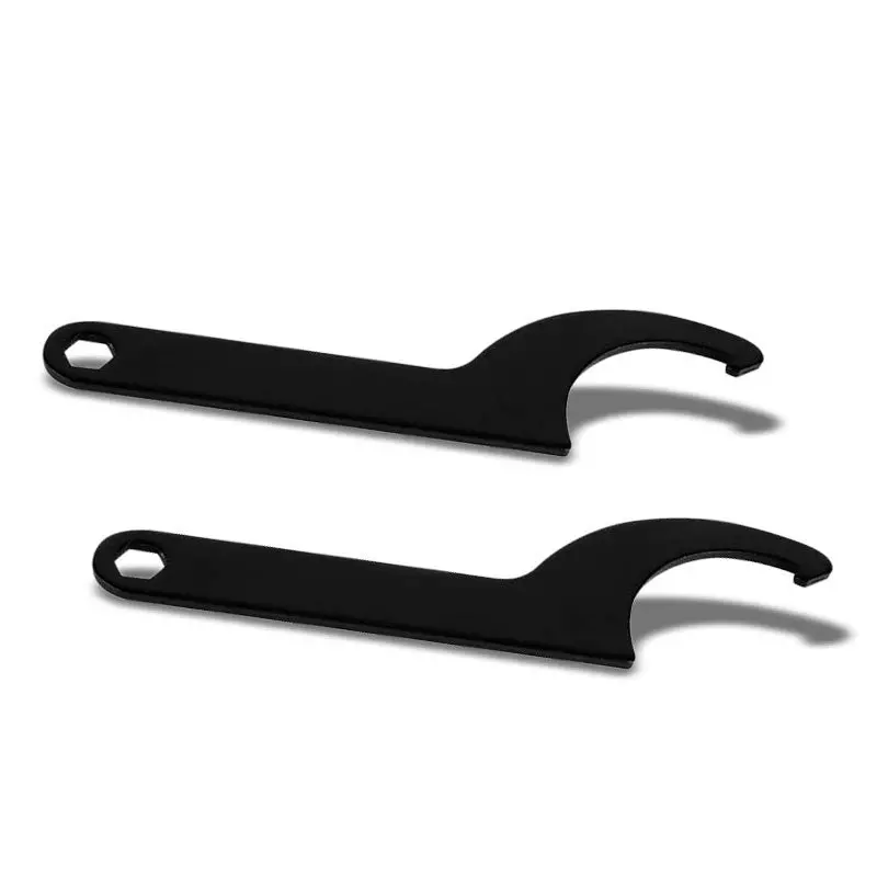 2 Pcs Black Steel Coilover/Coil Spring Sleeve 3.00" Adjustment Damper Wrench/Spanner 1