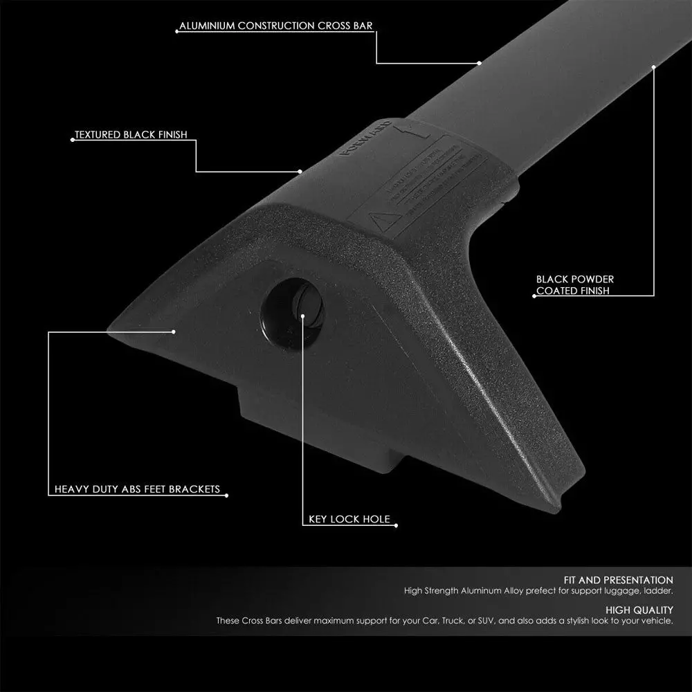 Black Top Roof Rack Crossbar Bracket For 19+ Toyota Rav4 Le Se Xle Xse Limited Xa50 2