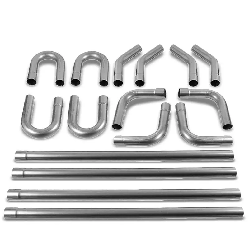 Mild Steel 16-Gauge Slip-Fit Diy Custom Mandrel 2.5" 16 Pieces Exhaust Pipe Kit 1