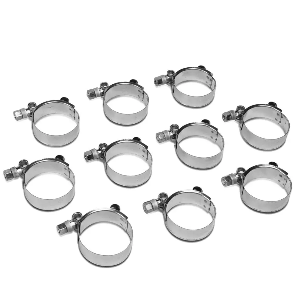 Bfc 10Pc 2" Stainless Steel T-Bolt Clamp 20Mm Band For Intake Intercooler Turbo Hose 1
