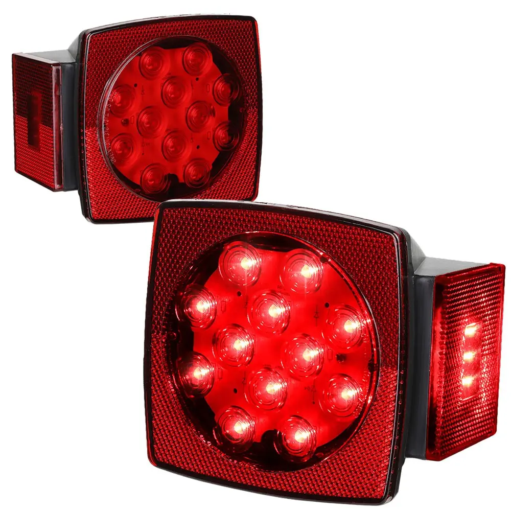 2Pcs 12V Capable Red Led Submersible Truck Tail Brake Light (Stop / Turn Signal) 1