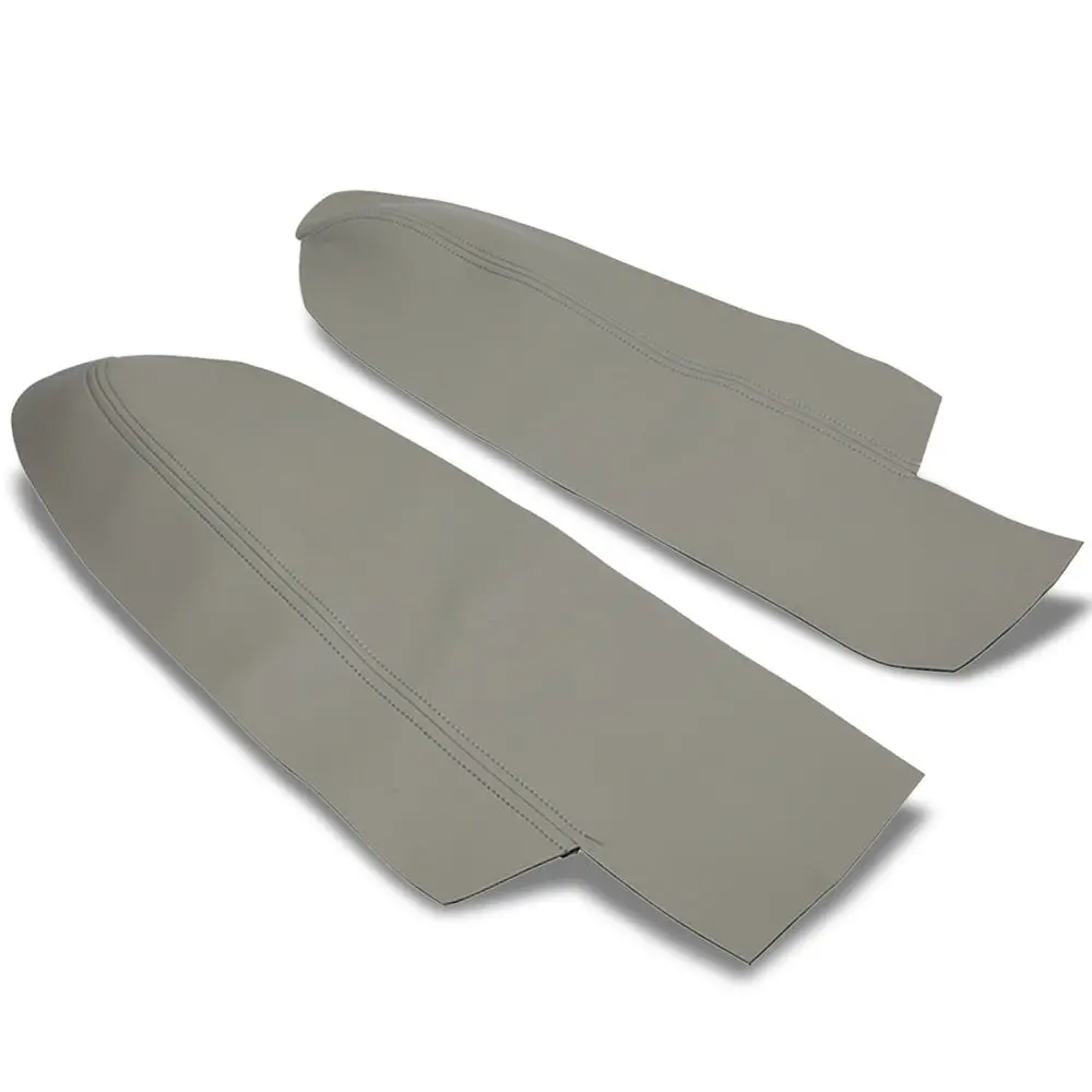 Grey Microfiber Leather Door Card Door Armrest Cover For 07-12 Honda Cr-V 2.4L 1