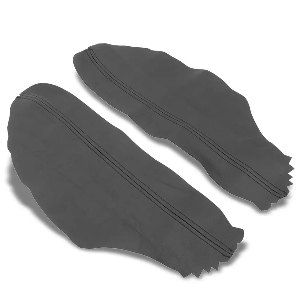 Black Leather Door Card Door Armrest Cover For 08-12 Honda Accord 2.4L/3.5L 1