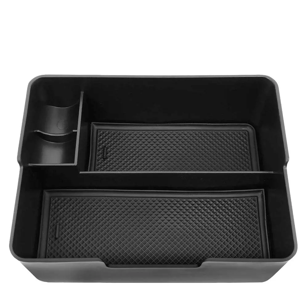 Black Abs Plastic/Silicone Oe Center Console Organizer For 17-19 Tesla Model 3 1