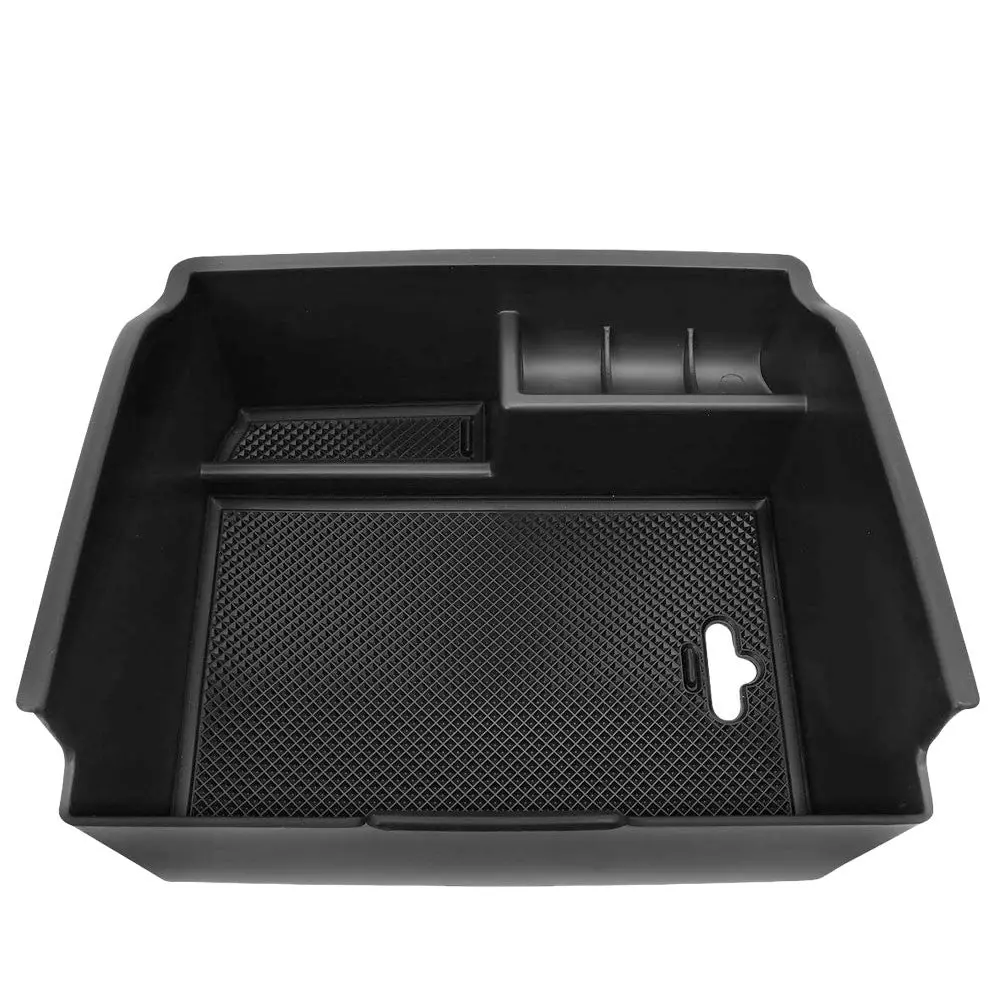 Black Plastic/Silicone Oe Center Console Organizer For 16-19 Toyota Fortuner Sw4 1