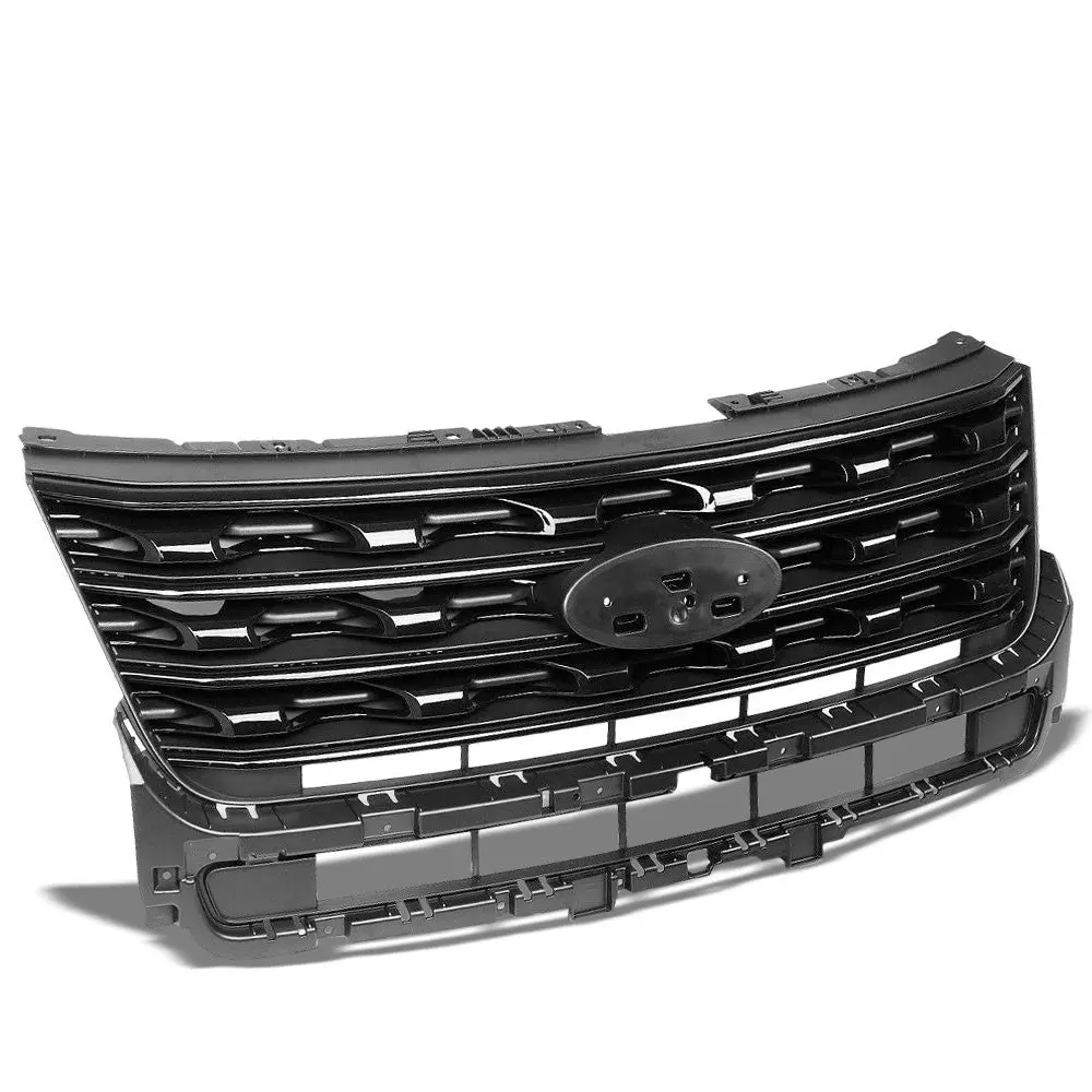 Abs Plastic Glossy Black Front Front Grille For 16-17 Ford Explorer 1