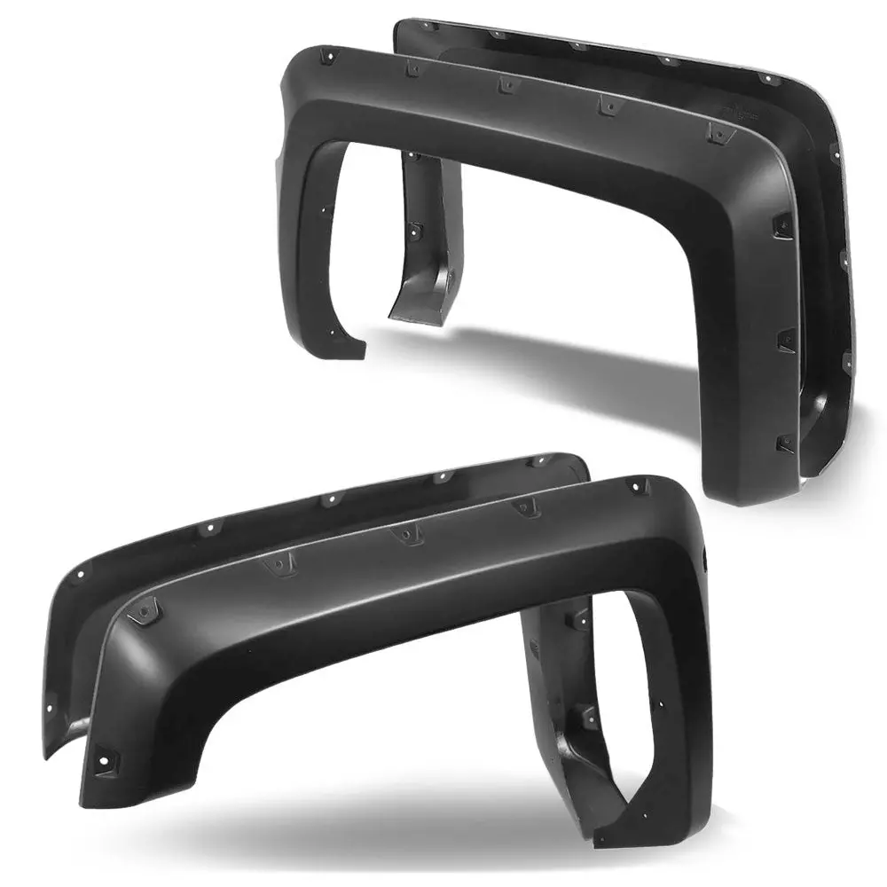 4Pcs Black Pocket Style Wheel Fender Flares For 14-19 Silverado 1500 W/5.8' Bed 1