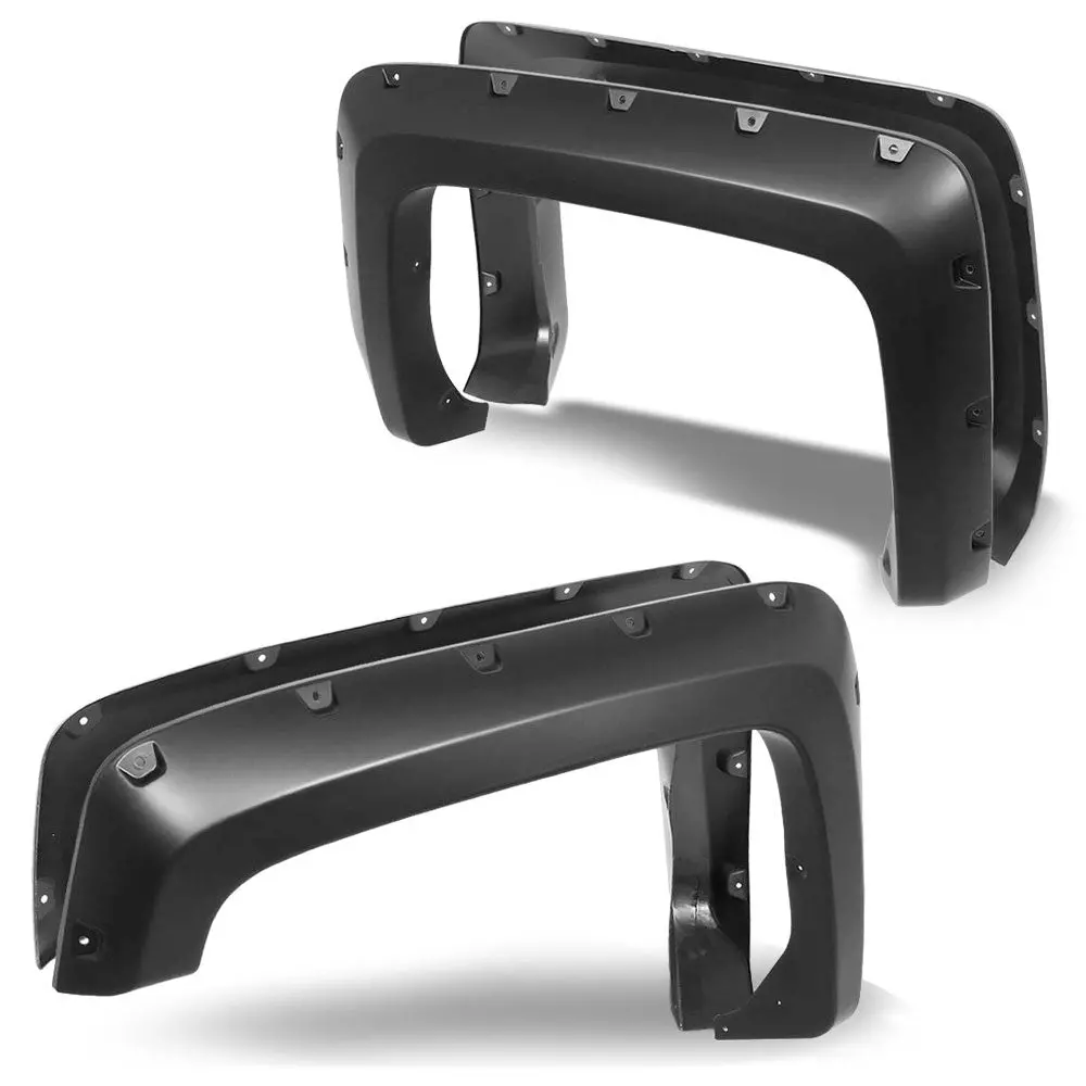 4Pcs Black Pocket Style Wheel Fender Flares For 14-18 2500 3500 Hd 6.5"/8" Bed 1
