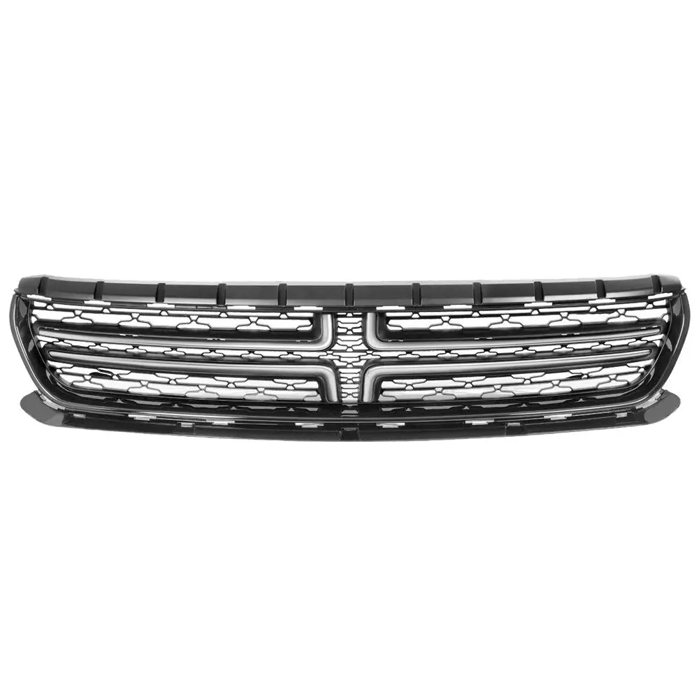 Black Body/Chrome Trim Oe Front Grille For 15-18 Dodge Charger 3.6L/5.7L/6.4L 1