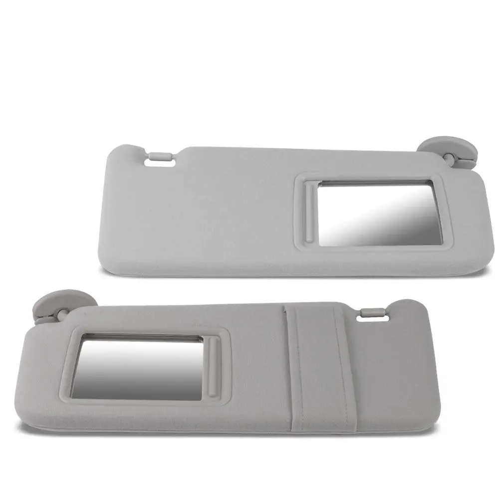 Driver & Passenger Grey Sun Visor W/Vanity Light For 09-16 Toyota Venza 1