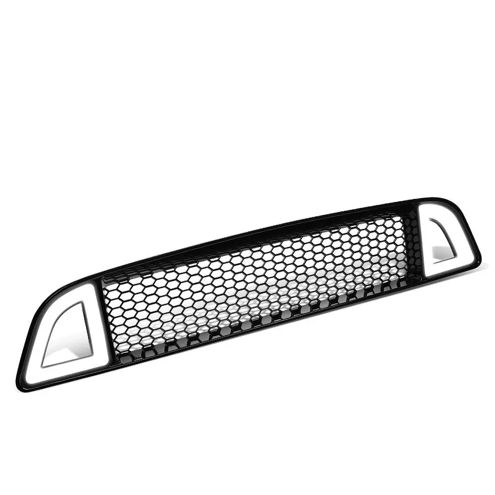 Front Upper Honeycomb Mesh Led Drl Front Grille For 13-14 Mustang Base & Gt Trim 1