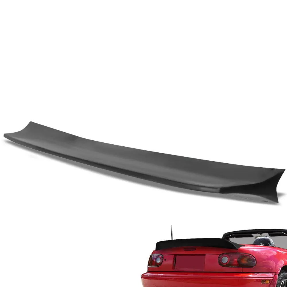 Black Unpainted Duckbill Style Trunk Lip Spoiler Wing For 90-97 Mazda Mx-5 Miata 1