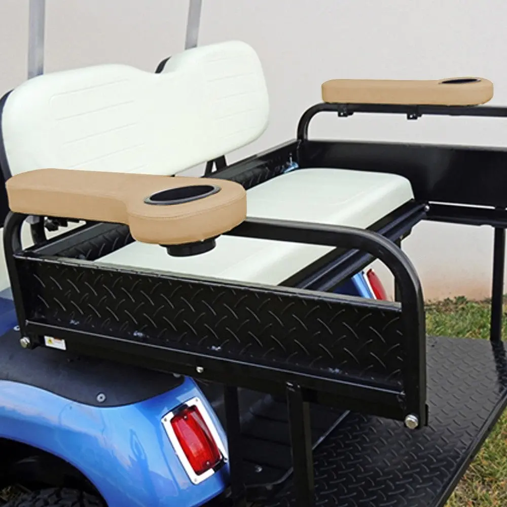 Brown Golf Cart Rear Seat Arm Rest Cup Holder For For Ez Go Txt/Yamaha/Clubcar 2